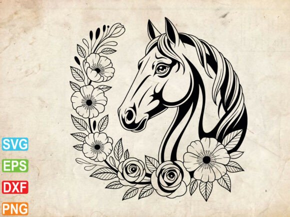 Download Floral Horse Lover SVG,Floral Animal Svg - Premium Bundle